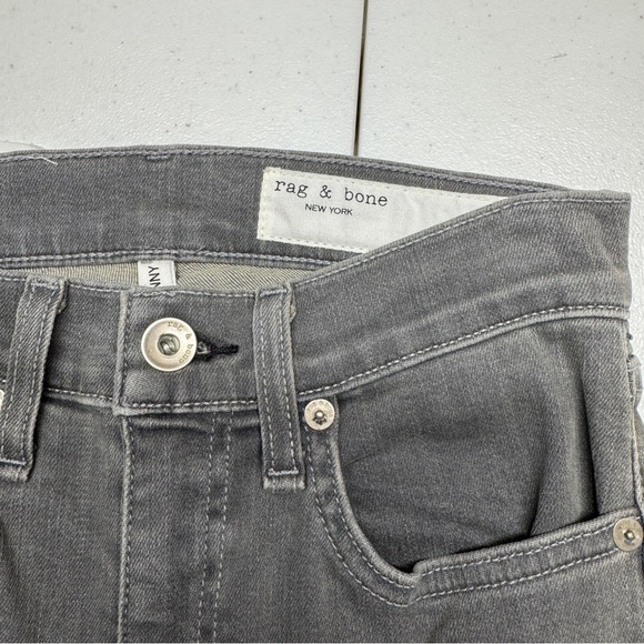 NWT Rag & Bone High Rise Skinny Coated Rin Gray Denim Jeans Womens 23 - Picture 9 of 16